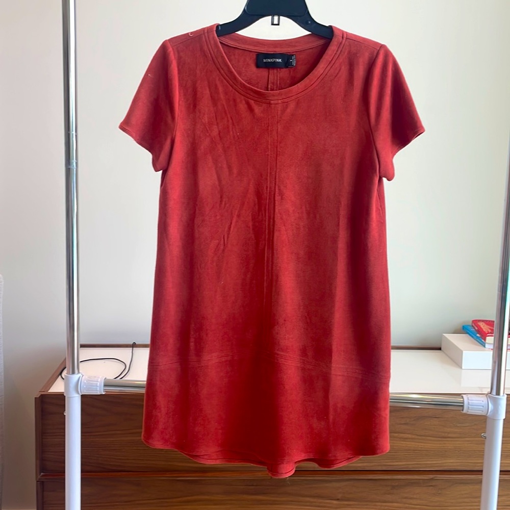 Mink Pink faux suede burnt orange dress